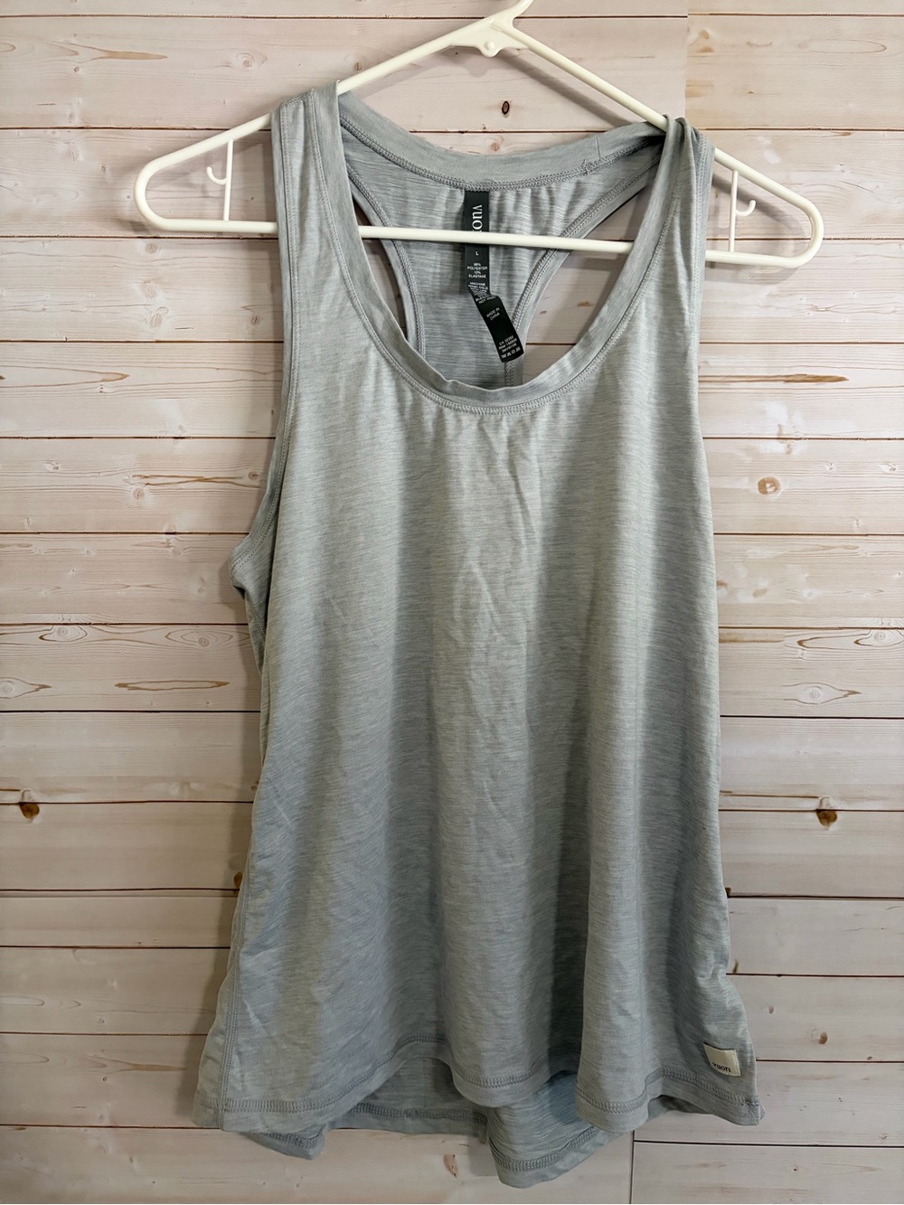 Vuori Light Gray Scoop Neck Tank